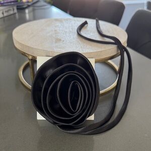 Free People Black Satin Rose Hair Accessory